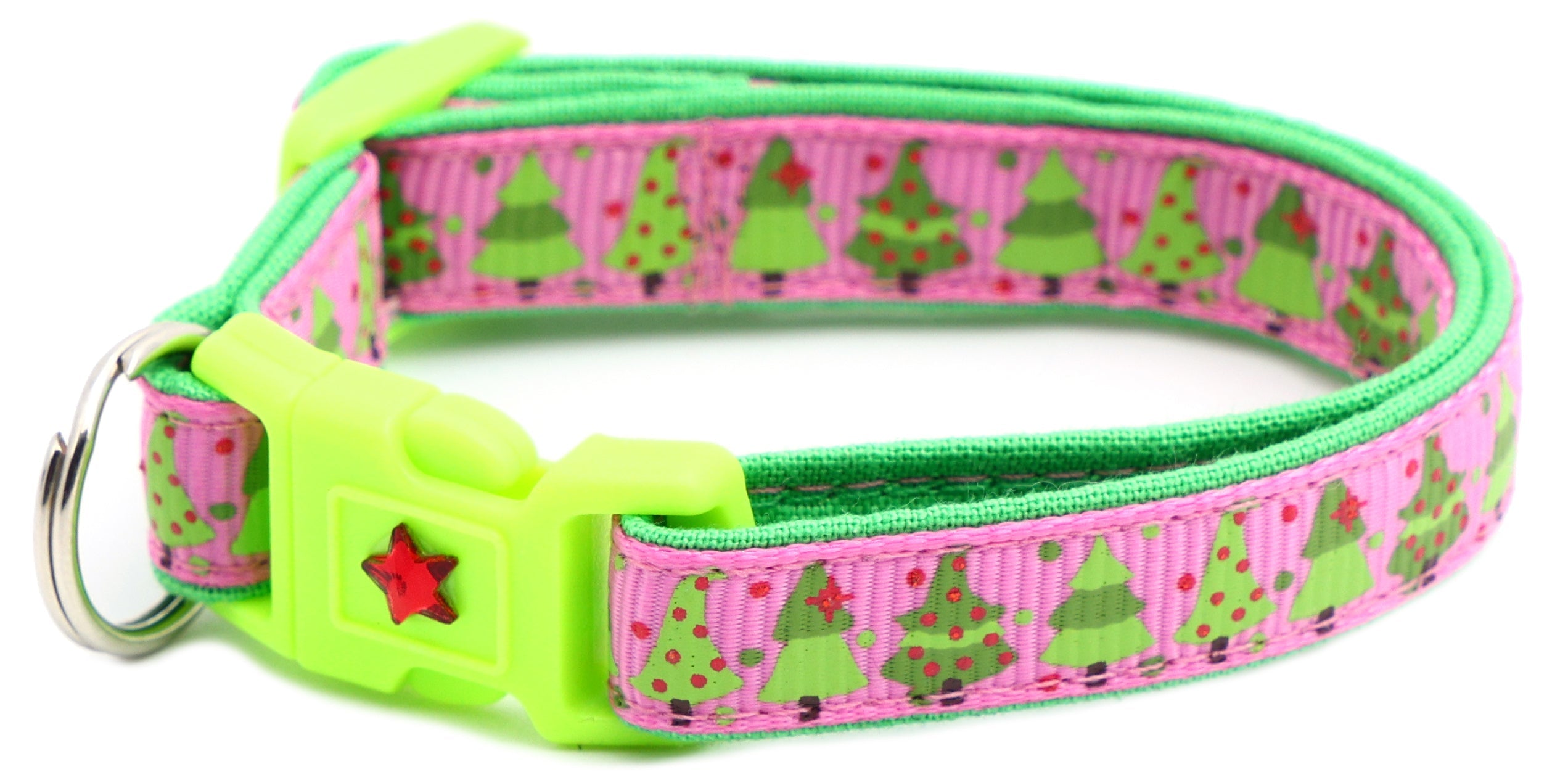 Jolly Christmas Trees Breakaway Cat Collar